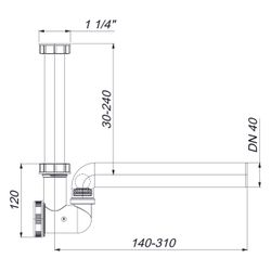 Dallmer Kondensatsiphon 136.3, 1 1/4" x DN 40, senkrecht, PP, 026224... DALLMER-026224 4001636026224 (Abb. 1)