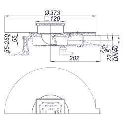 Dallmer DallDrain Select Plan Bodenablauf 120x120mm, DN 40, mit Kugelgelenk, ABS/PP/Ede... DALLMER-517104 4001636517104 (Abb. 1)
