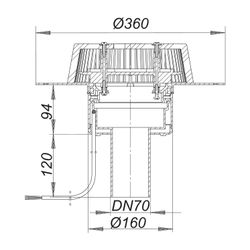 Dallmer Dachablauf SuperDrain 62 H FPO-PP beheizt DN 70... DALLMER-671462 4001636671462 (Abb. 1)