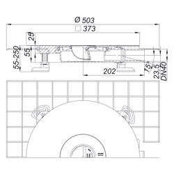 Dallmer CeraDrain Plan Ablaufgehäuse DN 40, Höhenregulierbar 55-250mm, 518439... DALLMER-518439 4001636518439 (Abb. 1)