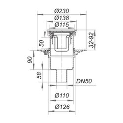 Dallmer Bodenablauf 30 ERP 12 d. 115mm DN 50... DALLMER-405326 4001636405326 (Abb. 1)