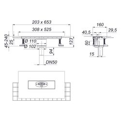 Dallmer CeraFlex senkrecht Ablaufgehäuse DN 50, PP, 537164... DALLMER-537164 4001636537164 (Abb. 1)
