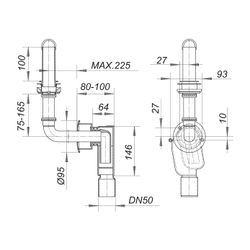 Dallmer Wandeinbau-Siphon 300 PC CR, DN 50... DALLMER-130303 4001636130303 (Abb. 1)