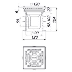 Dallmer Pronto Bodenablauf 120x120mm, DN 125, PP/Edelstahl, 700087... DALLMER-700087 4001636700087 (Abb. 1)