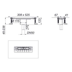 Dallmer Ablaufgehäuse DallFlex 2.0, Ablauf DN 50 senkrecht, PP, 570024... DALLMER-570024 4001636570024 (Abb. 1)