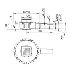 Dallmer TistoPlan Quadra 10 Bodenablauf 100x100mm DN 40/50... DALLMER-514301 4001636514301 (Abb. 1)