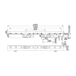 Dallmer CeraLine W Duo Duschrinne 1900mm, DN 50, mit Kugelgelenk, PP/Edelstahl, 524157... DALLMER-524157 4001636524157 (Abb. 1)