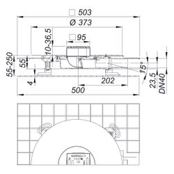 Dallmer CeraDrain Pure Plan Schallschutzablauf 100x100mm, DN 40, ABS/PP/Edelstahl, 5184... DALLMER-518446 4001636518446 (Abb. 1)