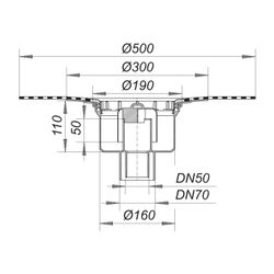 Dallmer Ablaufgehäuse 61 HT DallBit DN 50/70... DALLMER-612052 4001636612052 (Abb. 1)