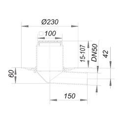 Dallmer Balkonablauf 83 E 100x100mm DN 50... DALLMER-830104 4001636830104 (Abb. 1)