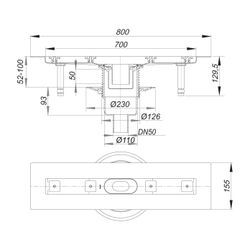 Dallmer CeraLine senkrecht F Duschrinne 700mm DN 50... DALLMER-521620 4001636521620 (Abb. 1)