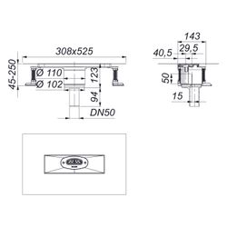 Dallmer DallFlex senkrecht Ablaufgehäuse DN 50, höhenverstellbar 45-250mm... DALLMER-539076 4001636539076 (Abb. 1)