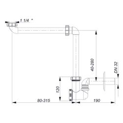 Dallmer Waschtisch-Möbel-Siphon 137, DN 32, PP, 051103... DALLMER-051103 4001636051103 (Abb. 1)