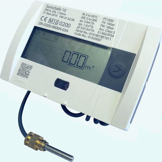 Danfoss Wärmezähler SonoSafe10 Qp1.5m3/h,DN15,110mm,G3/4,RL,Funk,2PI