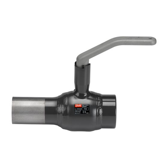 Danfoss Kugelhahn JIP-IW 140.13, DN 50, Kvs 184m3/h, PN 40, Anschweißende und Innengewinde, L-Griff, 065N0925