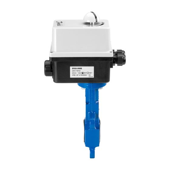 Danfoss motorische Absperrklappe VFY-WA, DN 250, 230V, Kvs 3.948m3/h, Klappenscheibe, mit Flansch, 082G7412