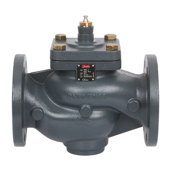 Danfoss Durchgangsventil VFM 2, DN 65, Kvs 63,0m3/h, PN 16, mit Flansch, Grauguss GG-25, 065B3500