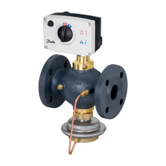 Danfoss Volumenstromregler AVQM mit integriertem Stellventil, DN 40, Kvs 20,0m3/h, PN 25, mit Flansch, Sphäroguss GGG-40.3