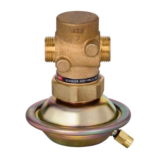 Danfoss Differenzdruckregler AVP-F, Rücklauf, DN 15, Kvs 1,6m3/h, 0,2 bar, PN 16, G 3/4