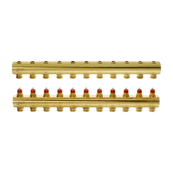Danfoss Verteiler für Fussbodenheizungen FHF-11, 11 Kreise, ohne Durchflussanzeige, 088U0511