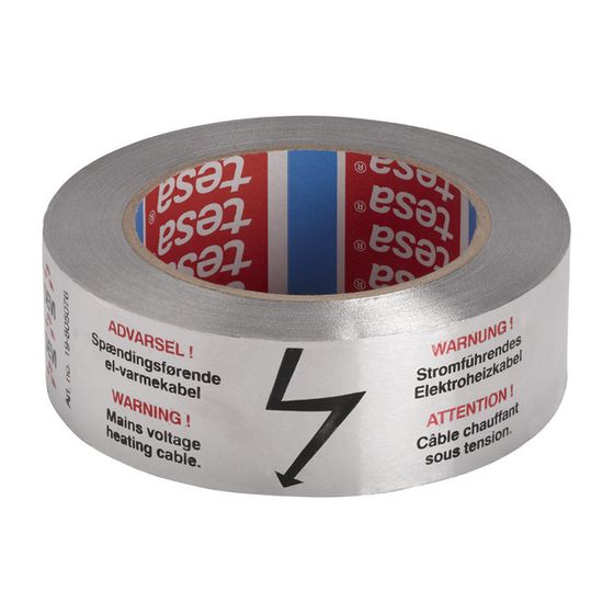 Danfoss Aluklebeband selbstklebend mit Warnaufschrift, 38mm, 50m lang, maximal 160 Grad C, 088L0409