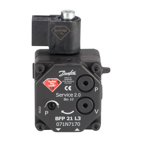 Danfoss Ölbrennerpumpe BFP 21 L3, mit Magnetventil, Drehrichtung rechts, 24l/h, 071N7170