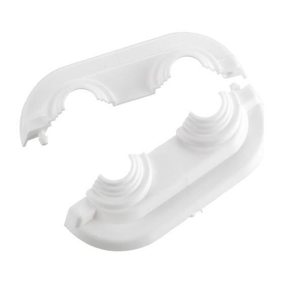 Danfoss Doppelrosette PVC Weiß, für Rohrdurchmesser 12-24mm, Abstand 50mm, 192H0161
