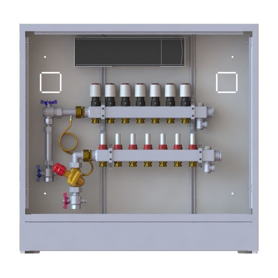 Danfoss Verteilerstation UnoFloor Basic 7L, 7 Heizkreise, links, mit WMZ-Set, 230V, 088X3107
