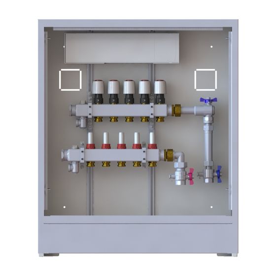 Danfoss Verteilerstation UnoFloor Basic 5R, 5 Heizkreise, rechts, mit WMZ-Set, 230V, 088X3125