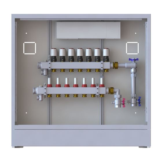 Danfoss Verteilerstation UnoFloor Basic 7R, 7 Heizkreise, rechts, mit WMZ-Set, 230V, 088X3127