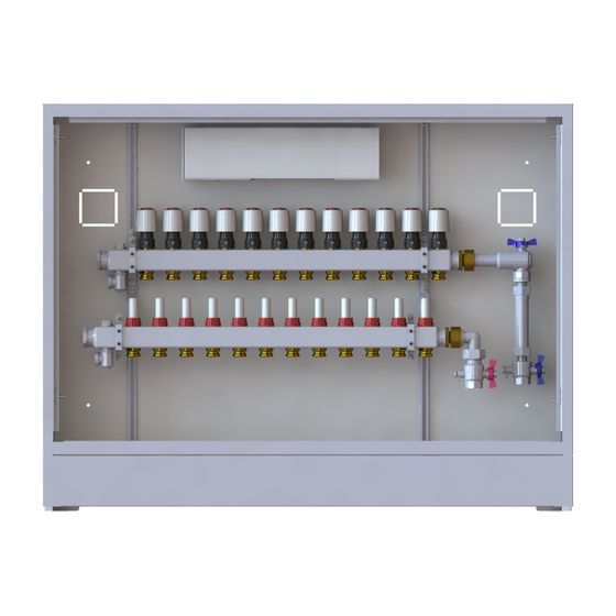 Danfoss Verteilerstation UnoFloor Basic 12R, 12 Heizkreise, rechts, mit WMZ-Set, 230V, 088X3132