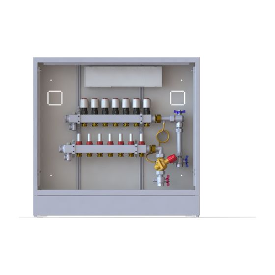 Danfoss Verteilerstation UnoFloor Comfort 7R, 7 Heizkreise, rechts, mit AB-PM-Set, 230V, 088X3227