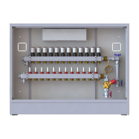 Danfoss Verteilerstation UnoFloor Comfort 12R, 12 Heizkreise, rechts, mit AB-PM-Set, 230V, 088X3232