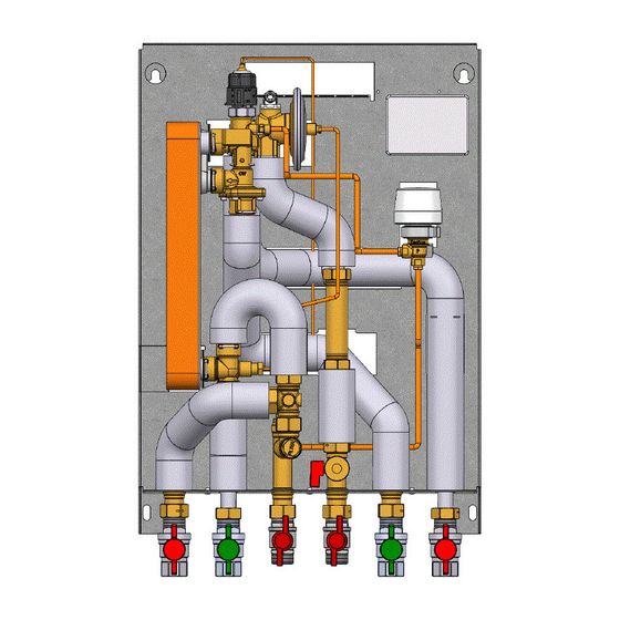 Danfoss Wohnungsstation EvoFlat Reno Typ 3, Heizleistung 15kW, TWW-Leistung 55kW, 24V, inkl. Kugelhähne, Kupfer, 145B4110