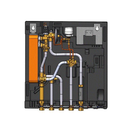 Danfoss Wohnungsstation Evoflat WSS 1, ohne Heizung, 43kW, Dämmhaube, Kupfer, 145G0190