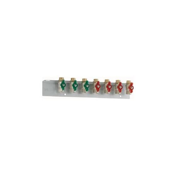 Danfoss Montageschiene mit 7 Kugelhähnen 3/4