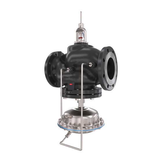 Danfoss Volumenstromregler AFQM2 mit Motorstellventil, DN 80 Kvs 100m3/h, PN 40, GS-C 25, 0,2 bar, mit Flansch