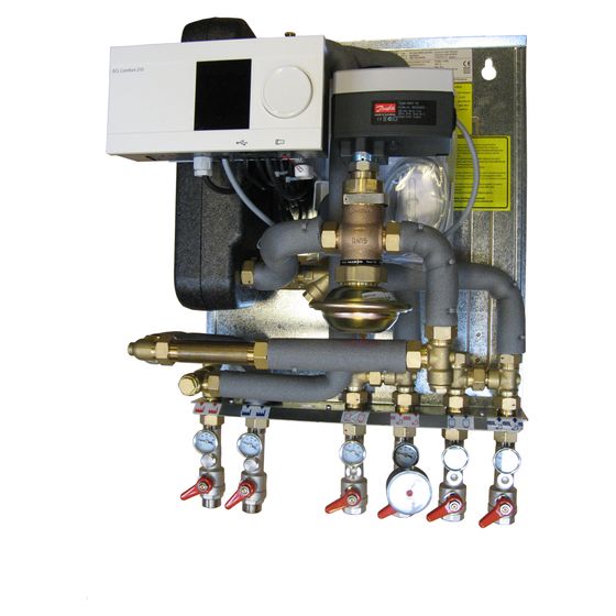 Danfoss Fernwärmekompaktstation VX-Solo ECL310 Weiß, 20kW, PN 16, 380x380x380mm, 004U8655
