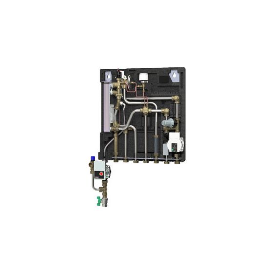 Danfoss Wohnungsstation Evoflat WSS 3 E, ohne Heizung, 51kW, Dämmhaube, Zirkulation, Edelstahl, 145G0319
