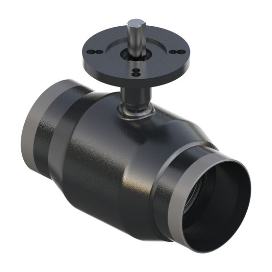 Danfoss Kugelhahn JIP-WW 125.12 A, DN 150, Kvs 1.900m3/h, PN 25, Anschweißende beidseitig, ISO-Flansch ohne Handrad, 065N3640