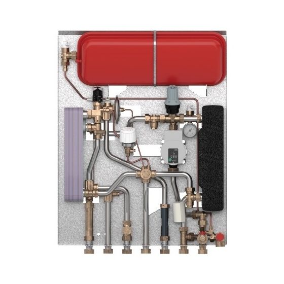 Danfoss Wohnungsstation EvoFlat VX-F R Typ 2, 45kW, 18,5l/min, max. 95 Grad C, Kupfer, 145F3920