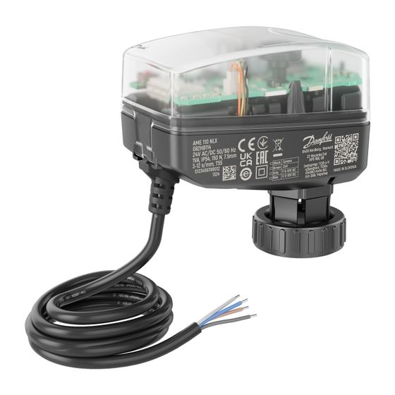 Danfoss Stellantrieb AME 110 NLX, 24V AC/DC 150N, Hub 7,5mm, 5,0m Kabel, für AB-QM DN15-32, Industriepackung, 082H8124