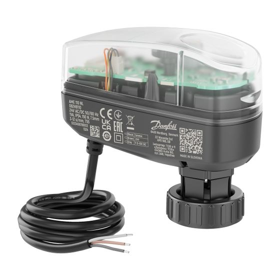 Danfoss Stellantrieb AME 110 NL, 24V AC/DC 150N, Hub 7,5mm, 1,5m Kabel, für AB-QM DN15-32, 082H8110