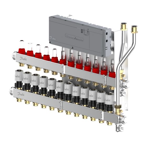 Danfoss Heizkreisverteiler SGCi, mit 12 Heizkreisen und Hauptregler Icon2 230V, für Wohnungsst. EvoFlat, Edelstahl, 145H1952