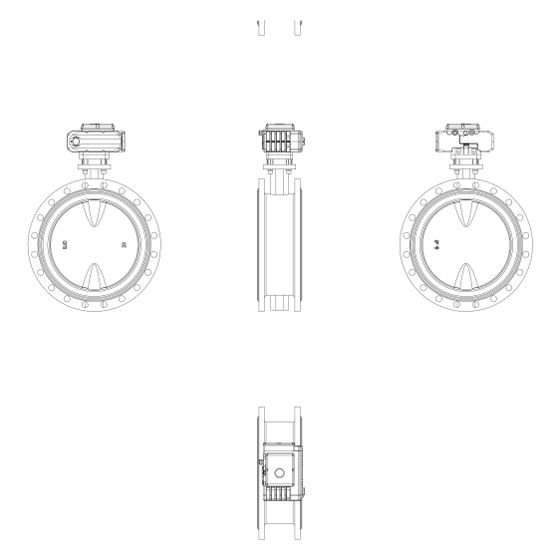 Danfoss motorische Absperrklappe VFH2-FAO, Flansch, DN 500, PN 16, Kvs 23.915m3/h, Gusseisen GGG 40