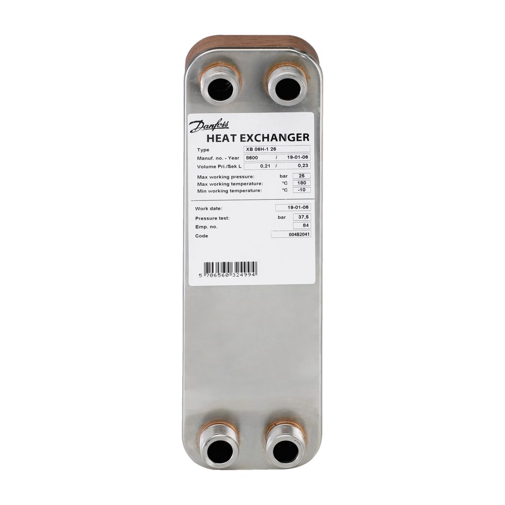 Danfoss Plattenwärmeübertrager MicroPlate XB 06H-1, 26 Platten, G 3/4" AG x 20mm, PN ... DANFOSS-004B2041 5706560364471 (Abb. 5)