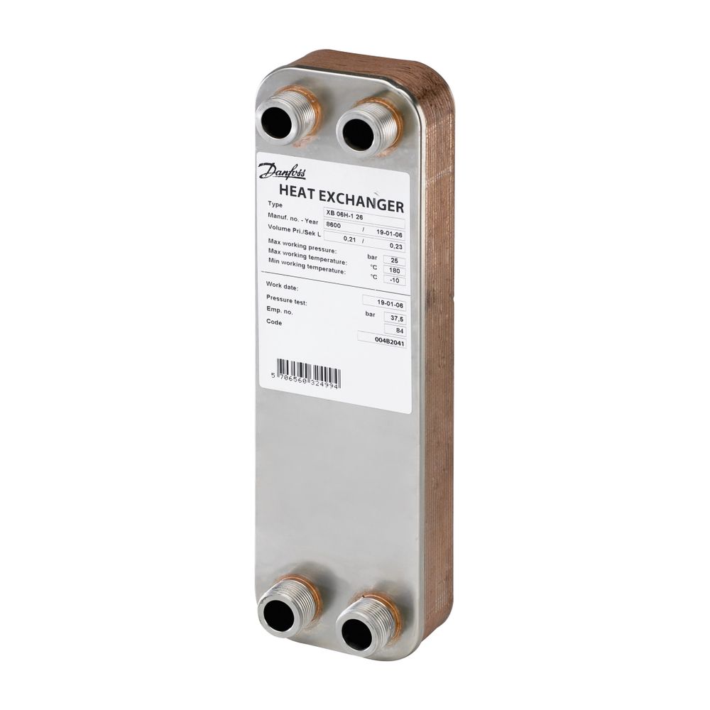 Danfoss Plattenwärmeübertrager MicroPlate XB 06H-1, 26 Platten, G 3/4" AG x 20mm, PN ... DANFOSS-004B2041 5706560364471 (Abb. 6)