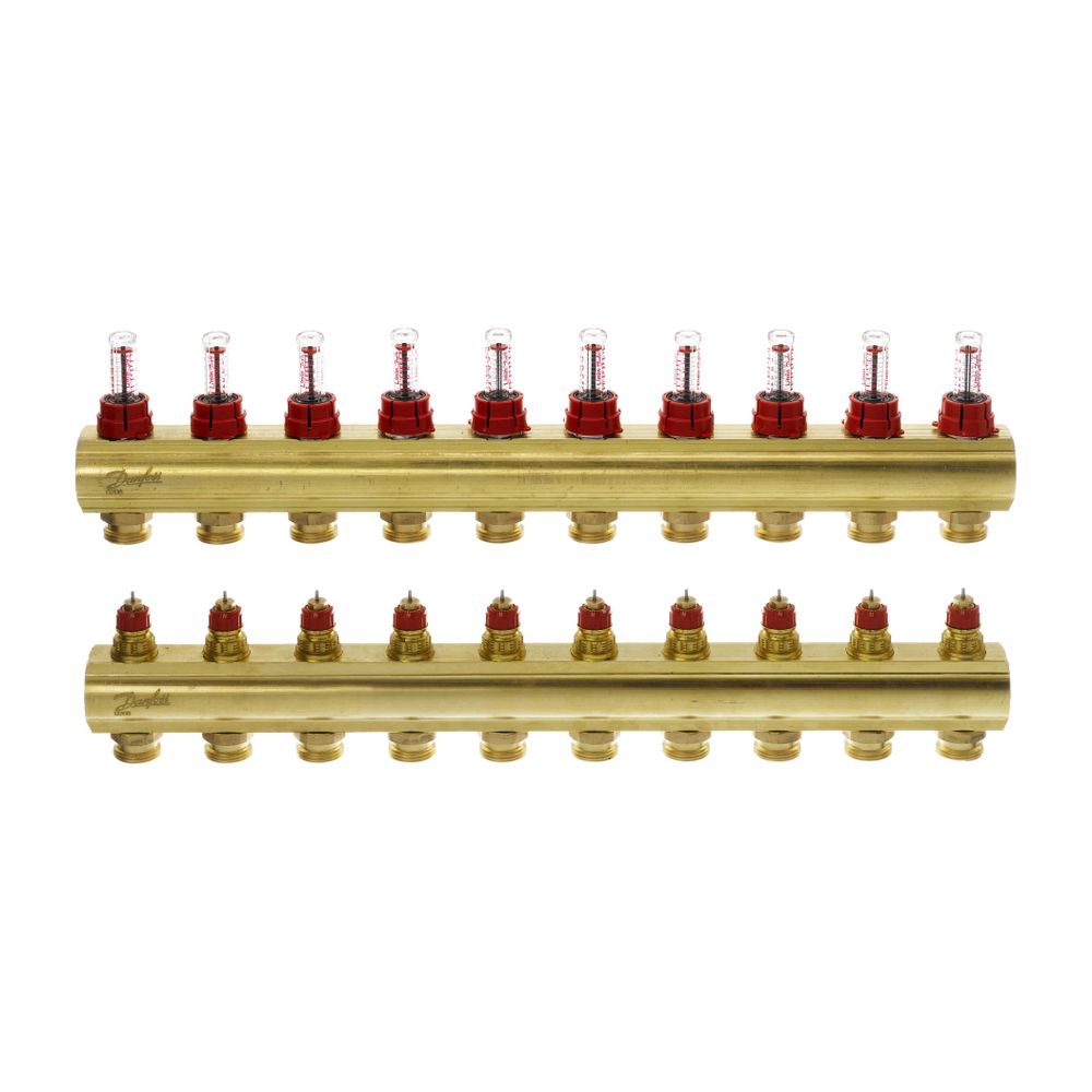 Danfoss Verteiler für Fussbodenheizungen FHF-10F 10 Kreise, mit Durchflussanzeige, 08... DANFOSS-088U0530 5702420081007 (Abb. 3)