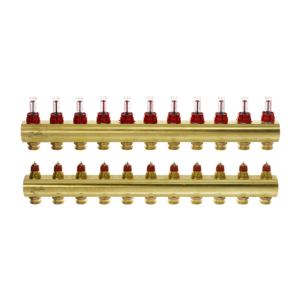 Danfoss Verteiler für Fussbodenheizungen FHF-11F 11 Kreise, mit Durchflussanzeige, 08... DANFOSS-088U0531 5702420081014 (Abb. 3)