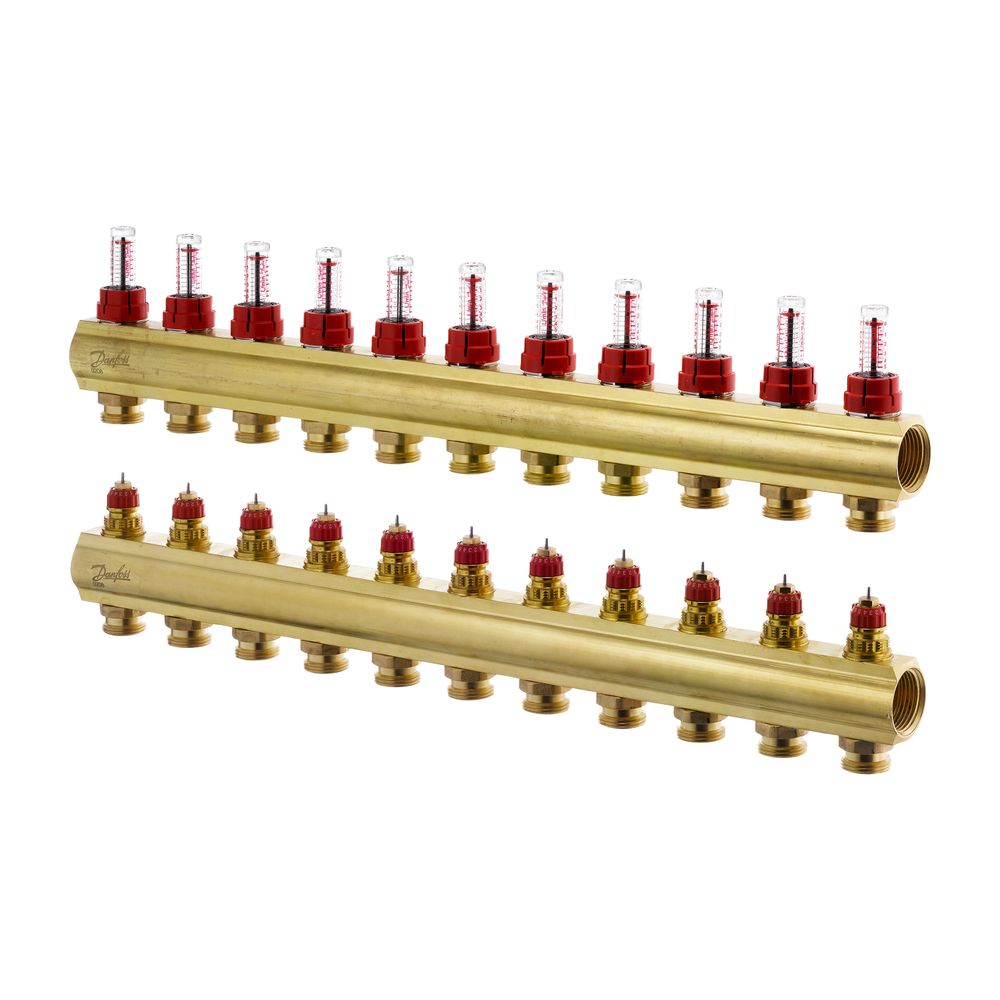 Danfoss Verteiler für Fussbodenheizungen FHF-11F 11 Kreise, mit Durchflussanzeige, 08... DANFOSS-088U0531 5702420081014 (Abb. 2)